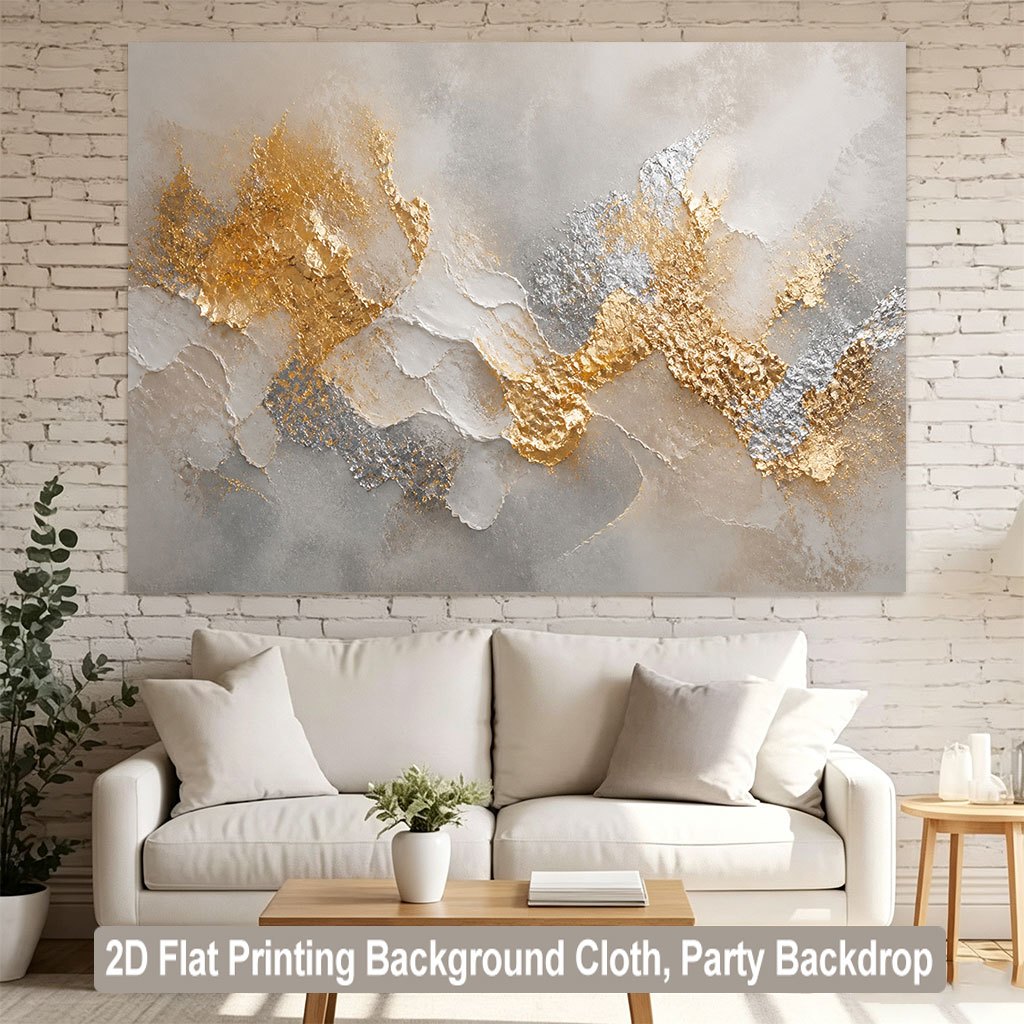 Abstract Metallic Textured Art Background Cloth Banner for Parties
